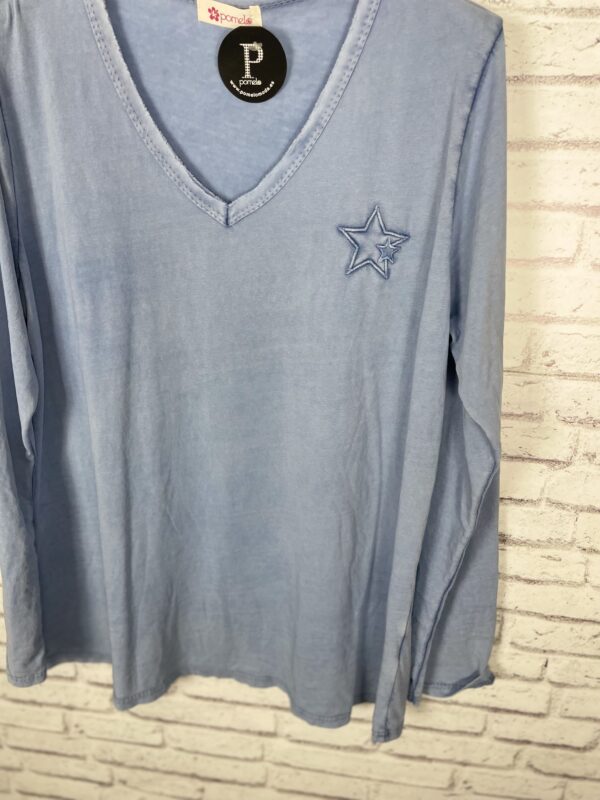 CAMISETA PICO ESTRELLA CELESTE - Imagen 3