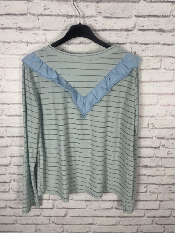 CAMISETA RAYAS VOLANTE AZUL - Imagen 3