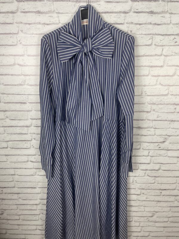 VESTIDO RAYAS LAZO AZUL
