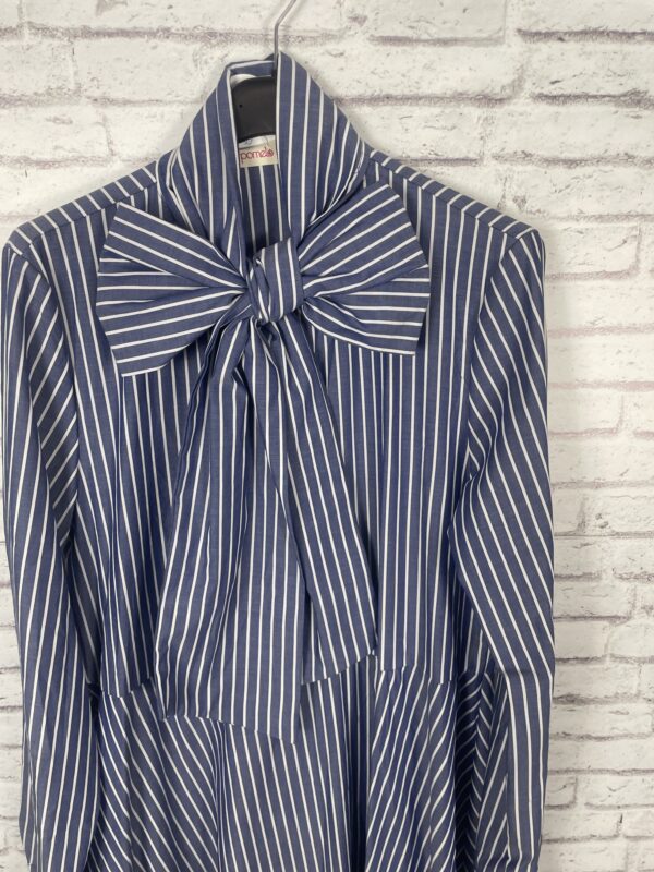 VESTIDO RAYAS LAZO AZUL - Imagen 2