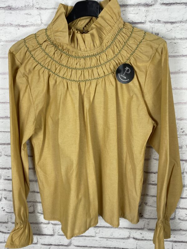 CAMISA NIDO DE ABEJA OXFORD AMARIILLA