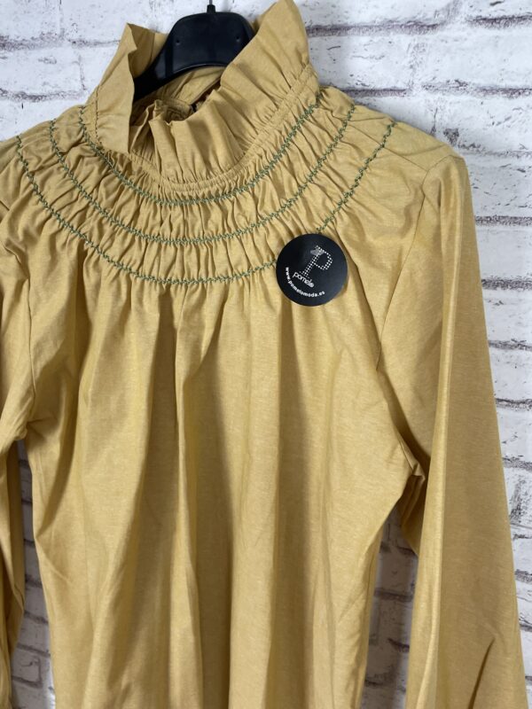 CAMISA NIDO DE ABEJA OXFORD AMARIILLA - Imagen 4