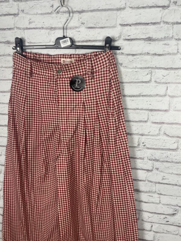 PANTALON ANCHO VICHY ROJO Y BEIG - Imagen 2