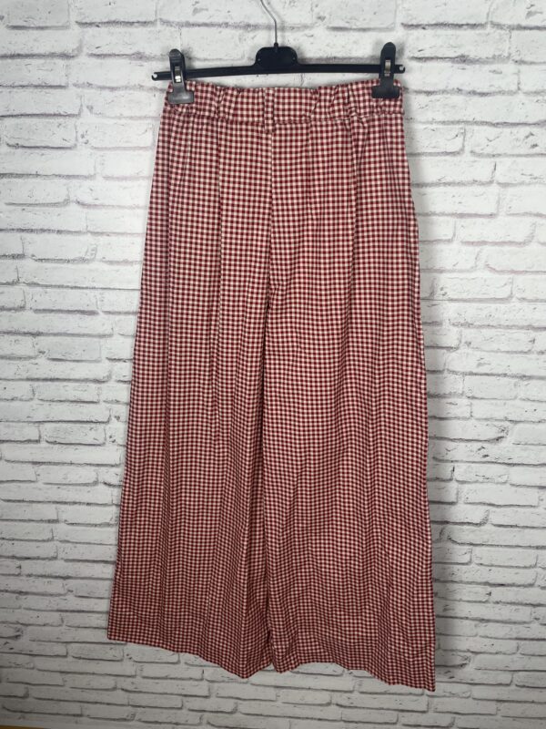 PANTALON ANCHO VICHY ROJO Y BEIG - Imagen 4