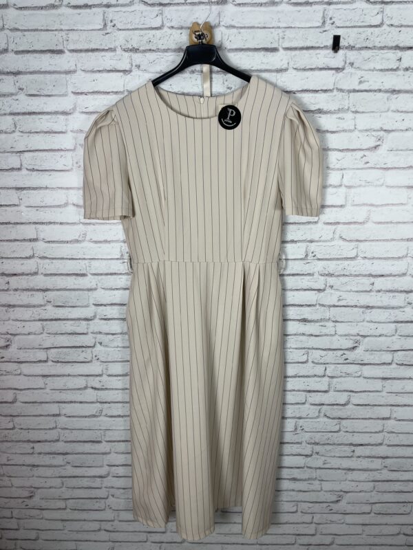 VESTIDO RAYAS MANGAS ABULLONADAS