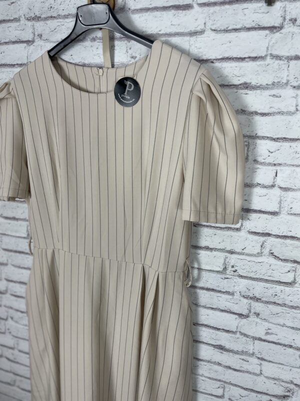 VESTIDO RAYAS MANGAS ABULLONADAS - Imagen 3