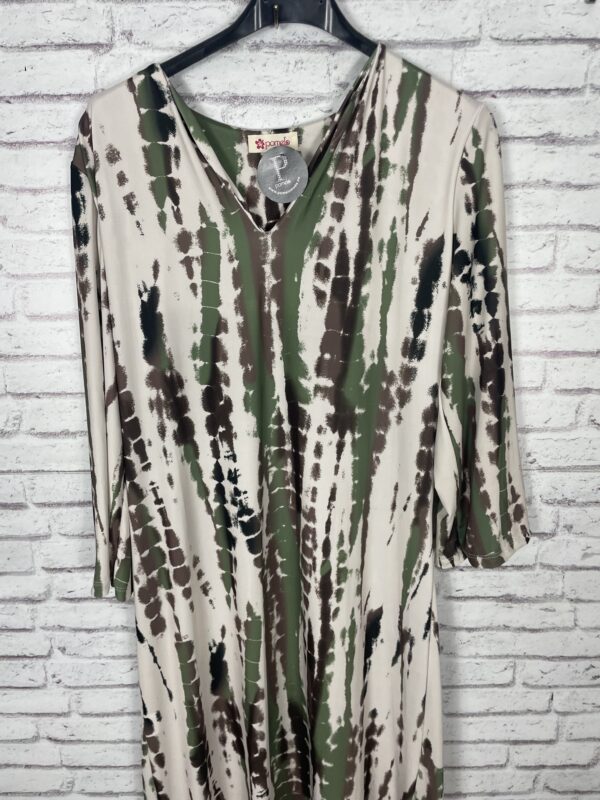 VESTIDO PUNTO DE SEDA VERDE - Imagen 2