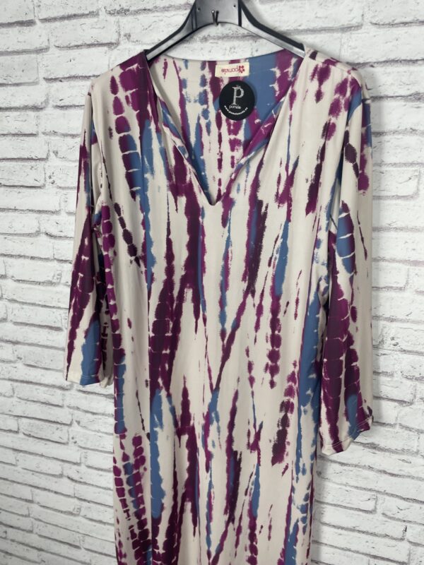 VESTIDO PUNTO DE SEDA TONOS MALVAS - Imagen 4