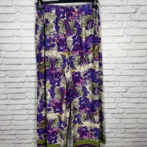 PANTALÓN ESTAMPADO ANCHO TONOS MALVAS