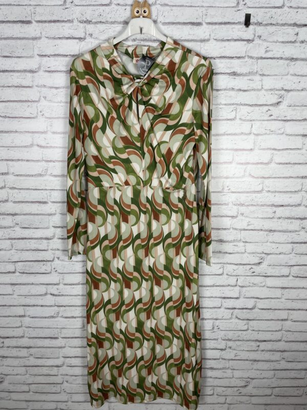 VESTIDO PUNTO DE SEDA ESTAMPADO VERDE