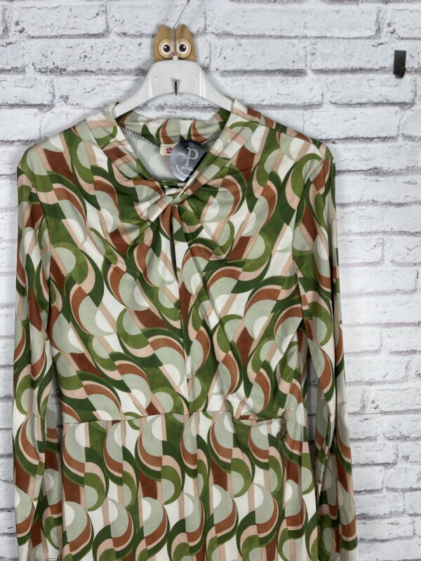 VESTIDO PUNTO DE SEDA ESTAMPADO VERDE - Imagen 4
