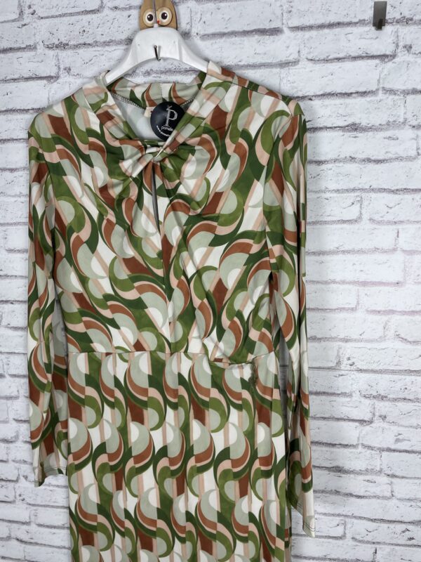 VESTIDO PUNTO DE SEDA ESTAMPADO VERDE - Imagen 3