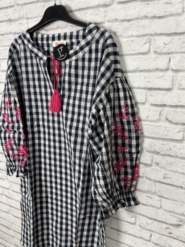 VESTIDO VICHY DETALLES FLUOR - Imagen 3