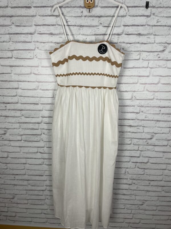 VESTIDO LINO PICONELA BLANCO CON BOLSILLOS