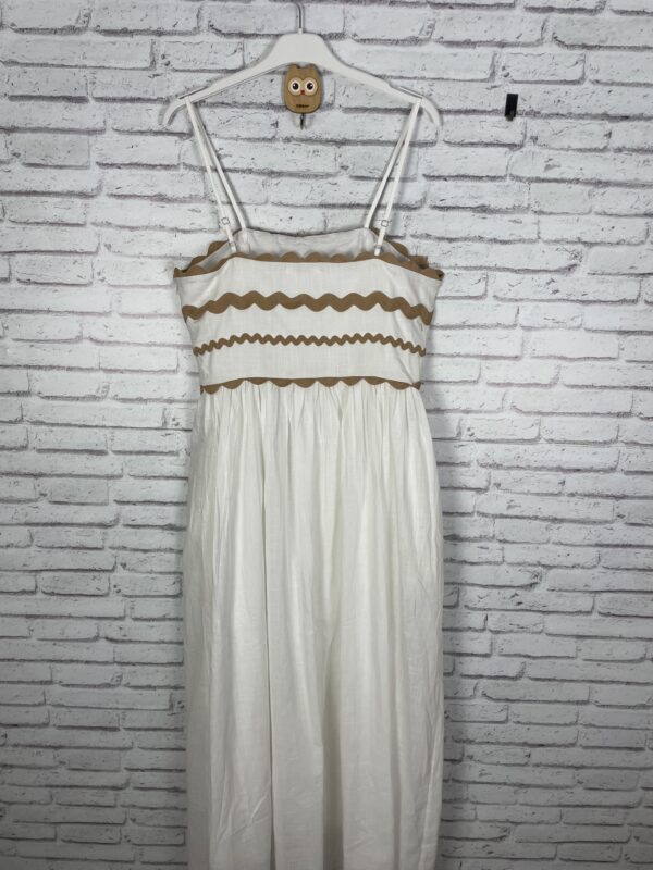 VESTIDO LINO PICONELA BLANCO CON BOLSILLOS - Imagen 5