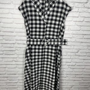 VESTIDO VICHY CINTURÓN NEGRO BOLSILLOS