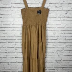 VESTIDO PECHO ENGOMADO CAMEL