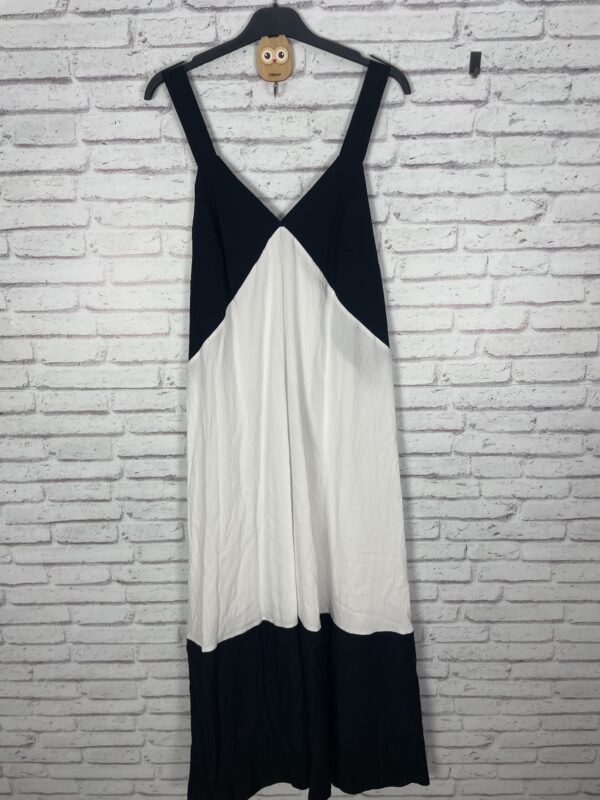 VESTIDO BICOLOR NEGRO Y BLANCO