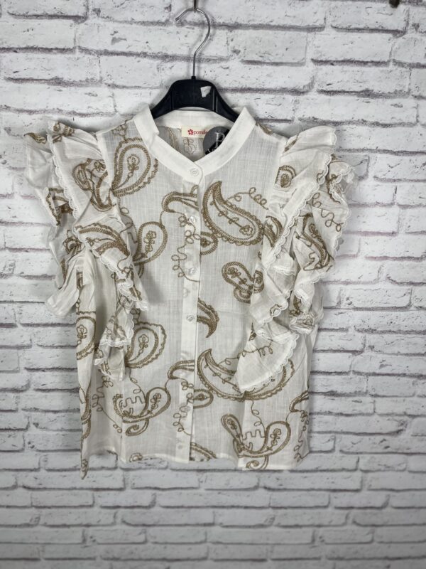 CAMISA BORDADA EN DORADO