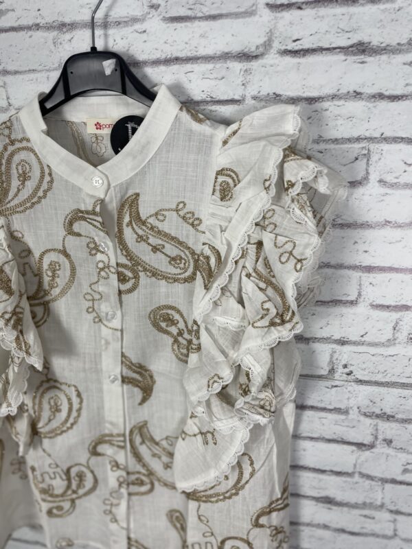 CAMISA BORDADA EN DORADO - Imagen 2