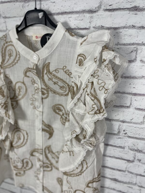CAMISA BORDADA EN DORADO - Imagen 3