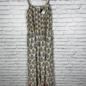 VESTIDO PECHO ENGOMADO ESTAMPADO VERDE