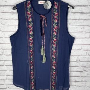 CAMISA BORDADA MARINO CON MOTAS