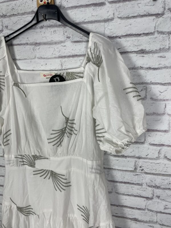 VESTIDO BLANCO BORDADO PALMERAS - Imagen 3