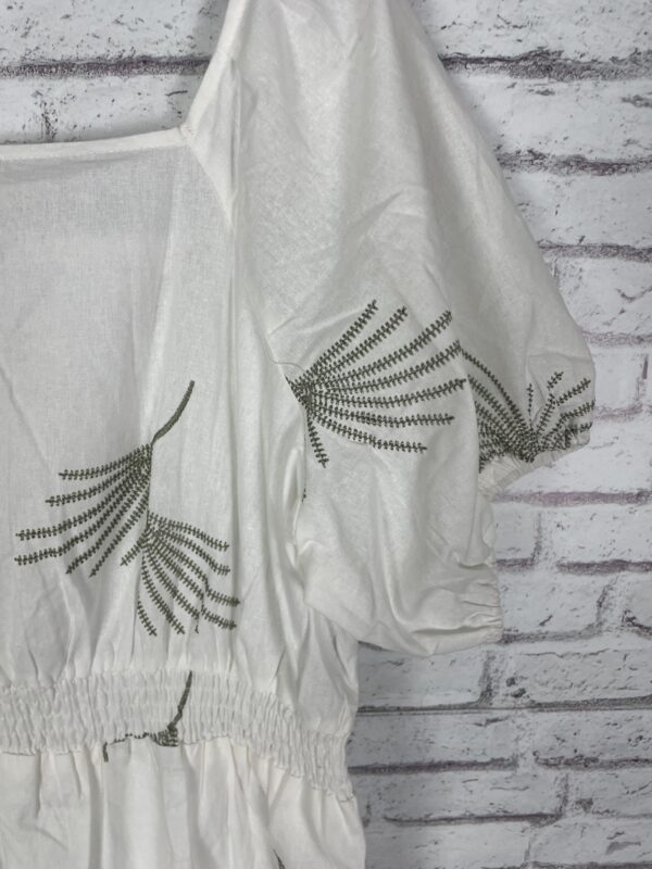 VESTIDO BLANCO BORDADO PALMERAS - Imagen 5