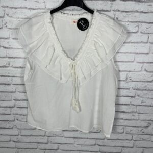 TOP VOLANTES CON MOTAS BLANCO
