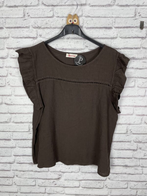 TOP LINO BAINICAS MARRON CHOCOLATE