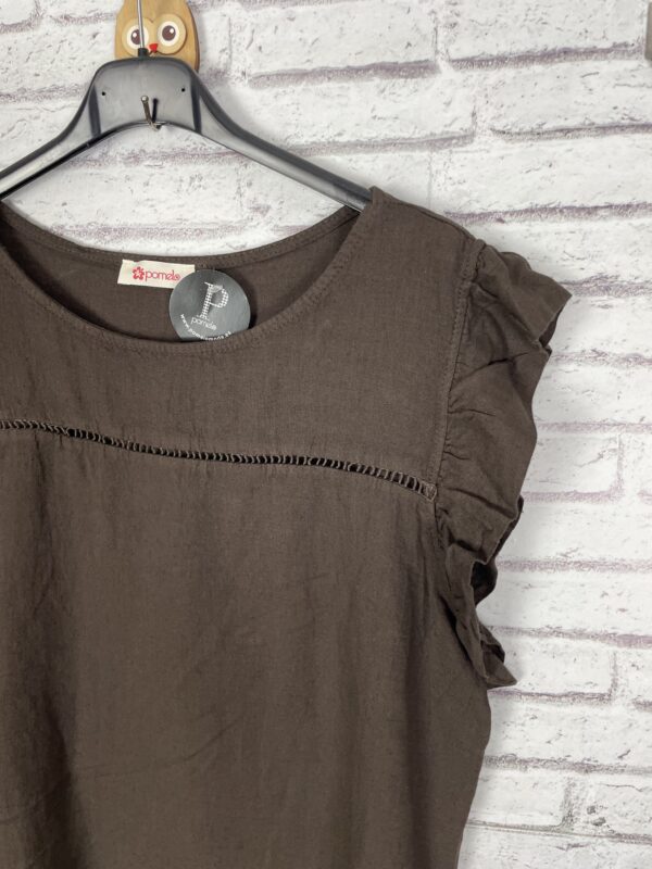 TOP LINO BAINICAS MARRON CHOCOLATE - Imagen 2