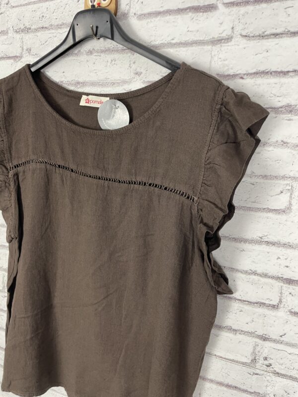 TOP LINO BAINICAS MARRON CHOCOLATE - Imagen 3