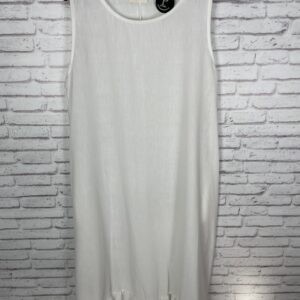VESTIDO BLANCO VOLANTE Y BOLSILLOS