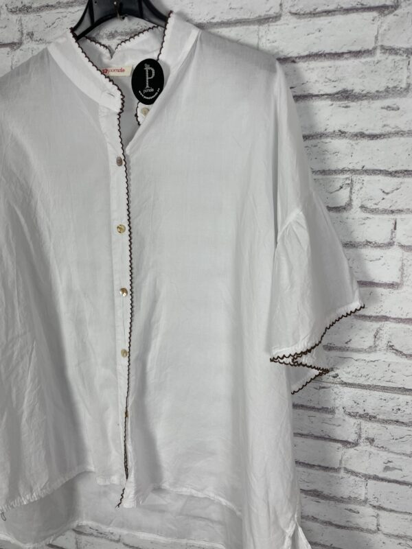 CAMISA ALGODON BAINICA MARRON - Imagen 3