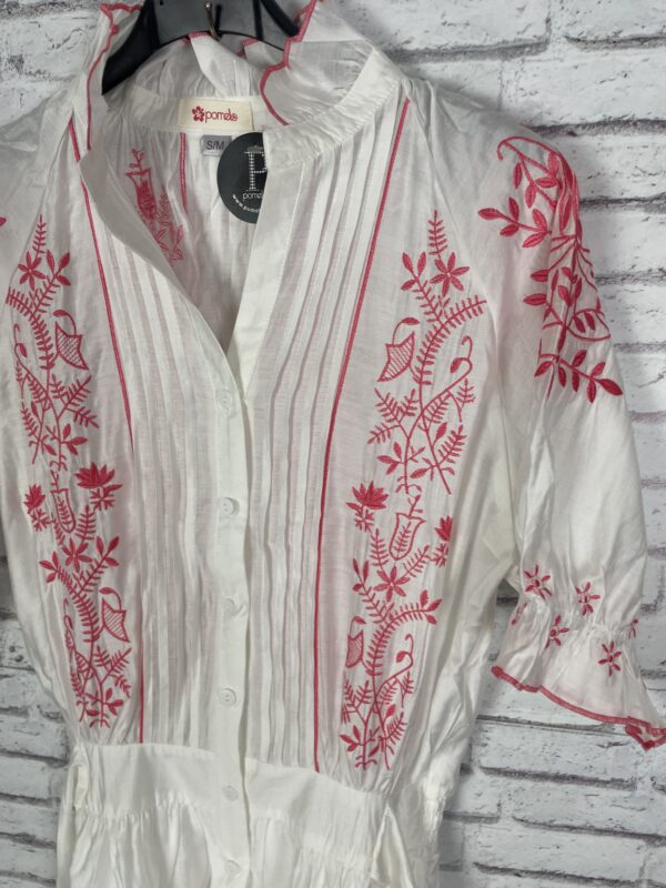VESTIDO BLANCO BORDADO - Imagen 2
