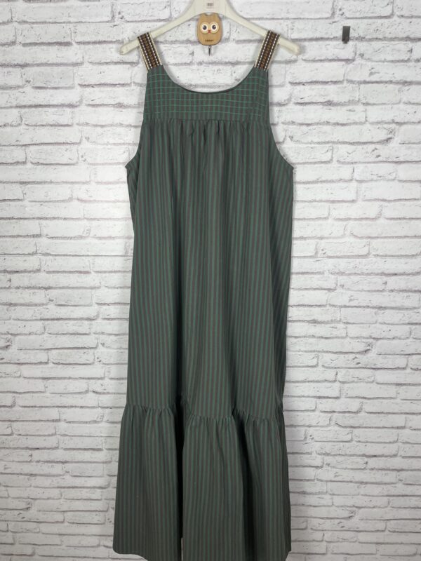 VESTIDO RAYAS VERDE Y MARRON