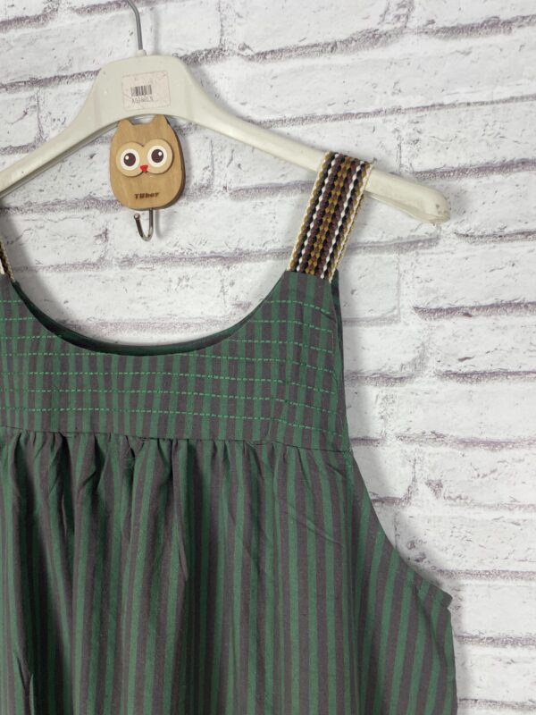 VESTIDO RAYAS VERDE Y MARRON - Imagen 2
