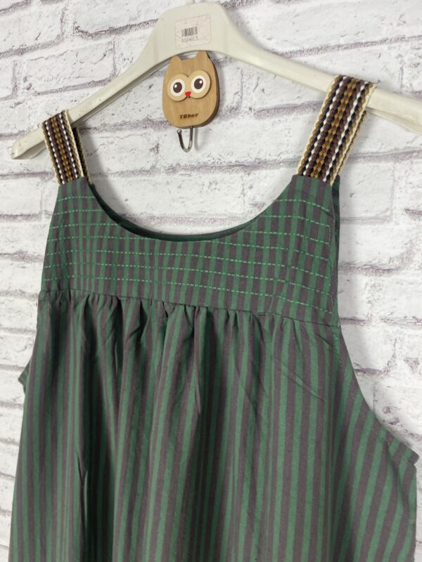 VESTIDO RAYAS VERDE Y MARRON - Imagen 3