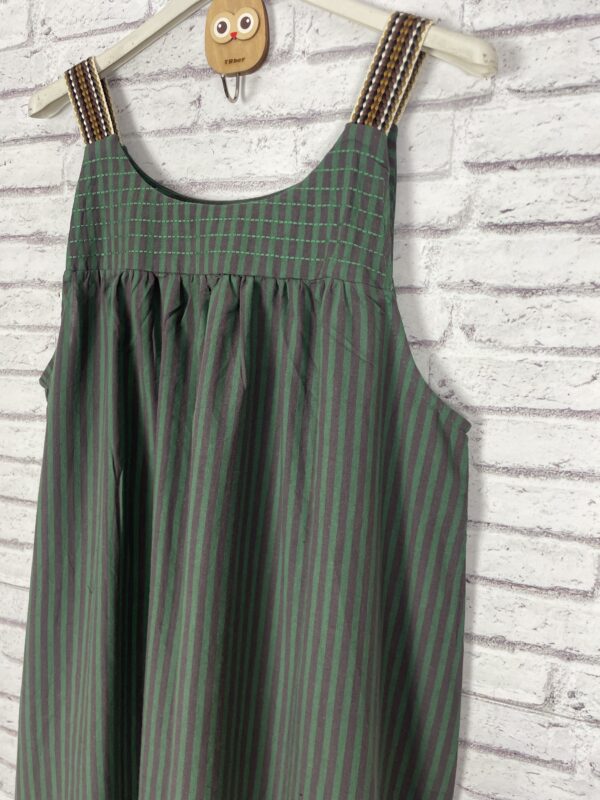 VESTIDO RAYAS VERDE Y MARRON - Imagen 4