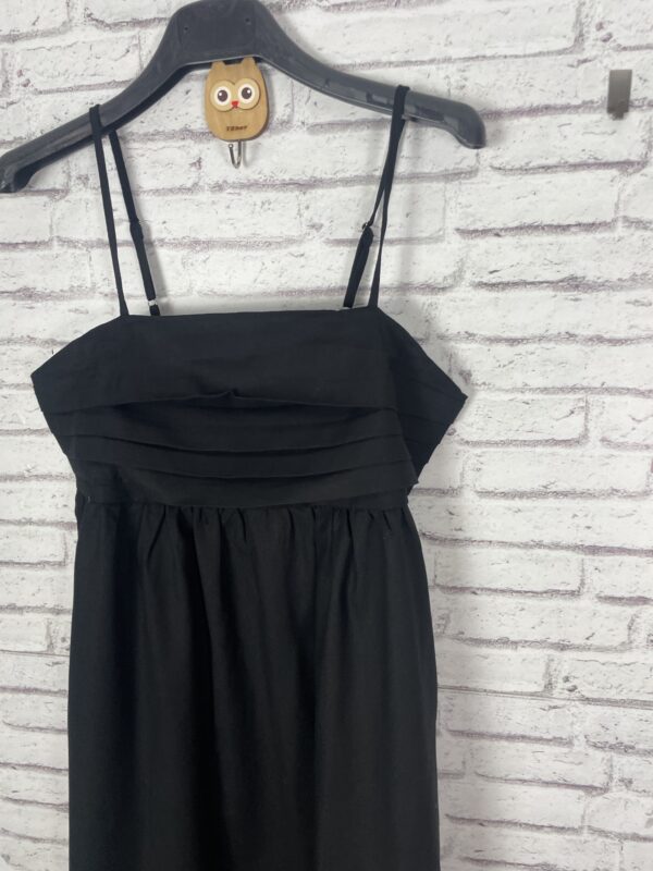 VESTIDO LINO NEGRO BOLSILLOS - Imagen 2