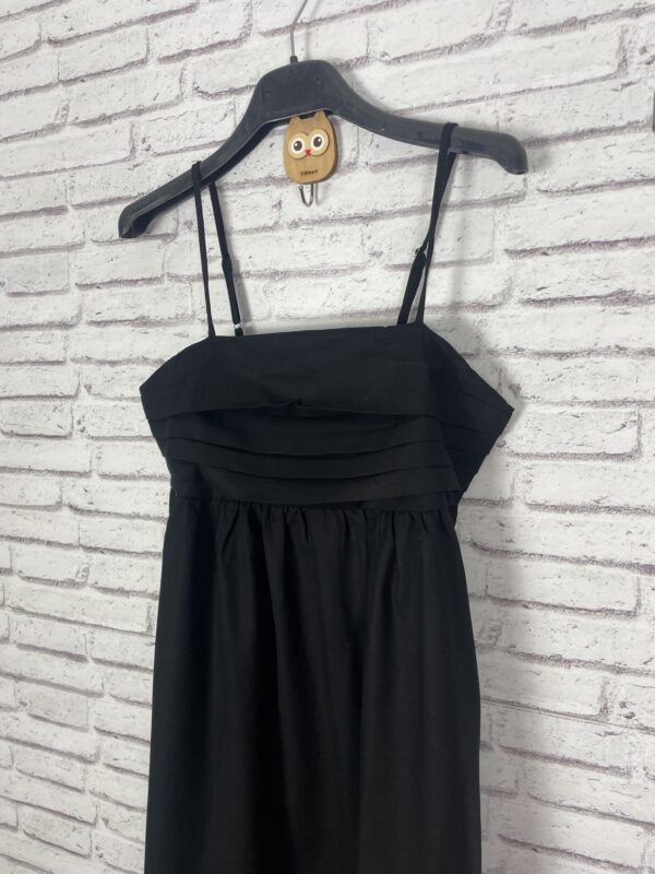 VESTIDO LINO NEGRO BOLSILLOS - Imagen 3