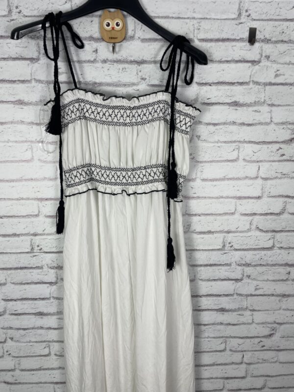 VESTIDO BLANCO NIDO DE ABEJA - Imagen 2