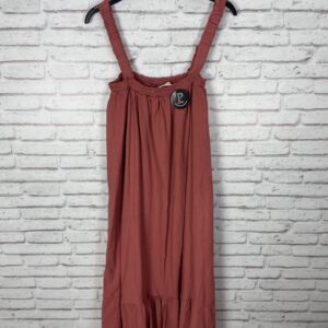 VESTIDO LINO TEJA TIRANTE ARRUGADO