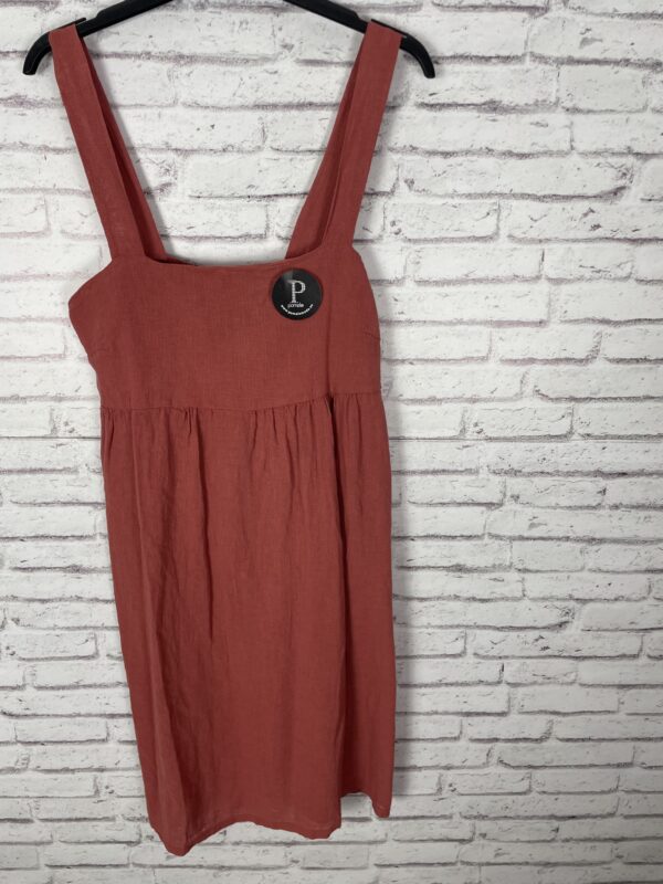 VESTIDO LINO TEJA CORTO - Imagen 3