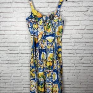 VESTIDO LIMONES ESTAMPADO LAZO PECHO