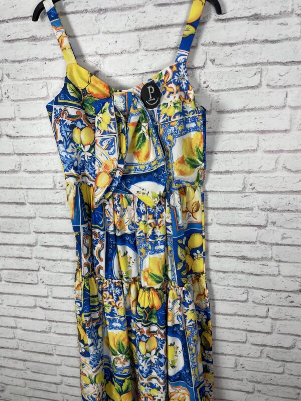 VESTIDO LIMONES ESTAMPADO LAZO PECHO - Imagen 3