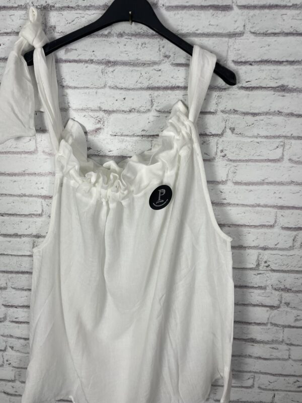 TOP LINO BLANCO LAZO - Imagen 2