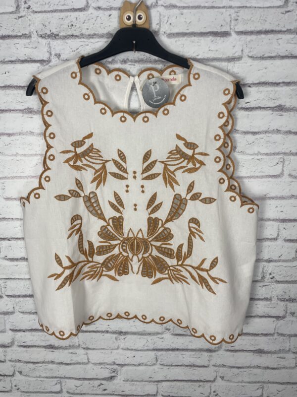 TOP BLANCO BORDADO - Imagen 2