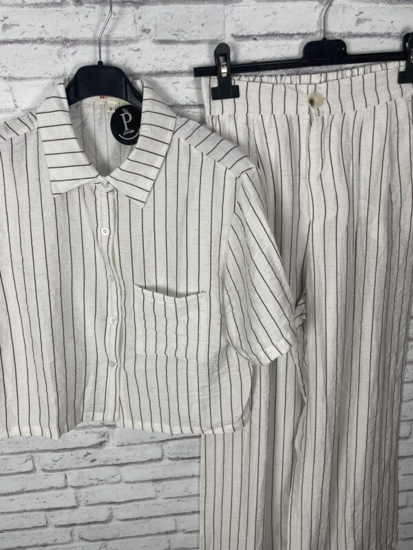 CONJUNTO RAYAS BLANCO Y MARRON - Imagen 3